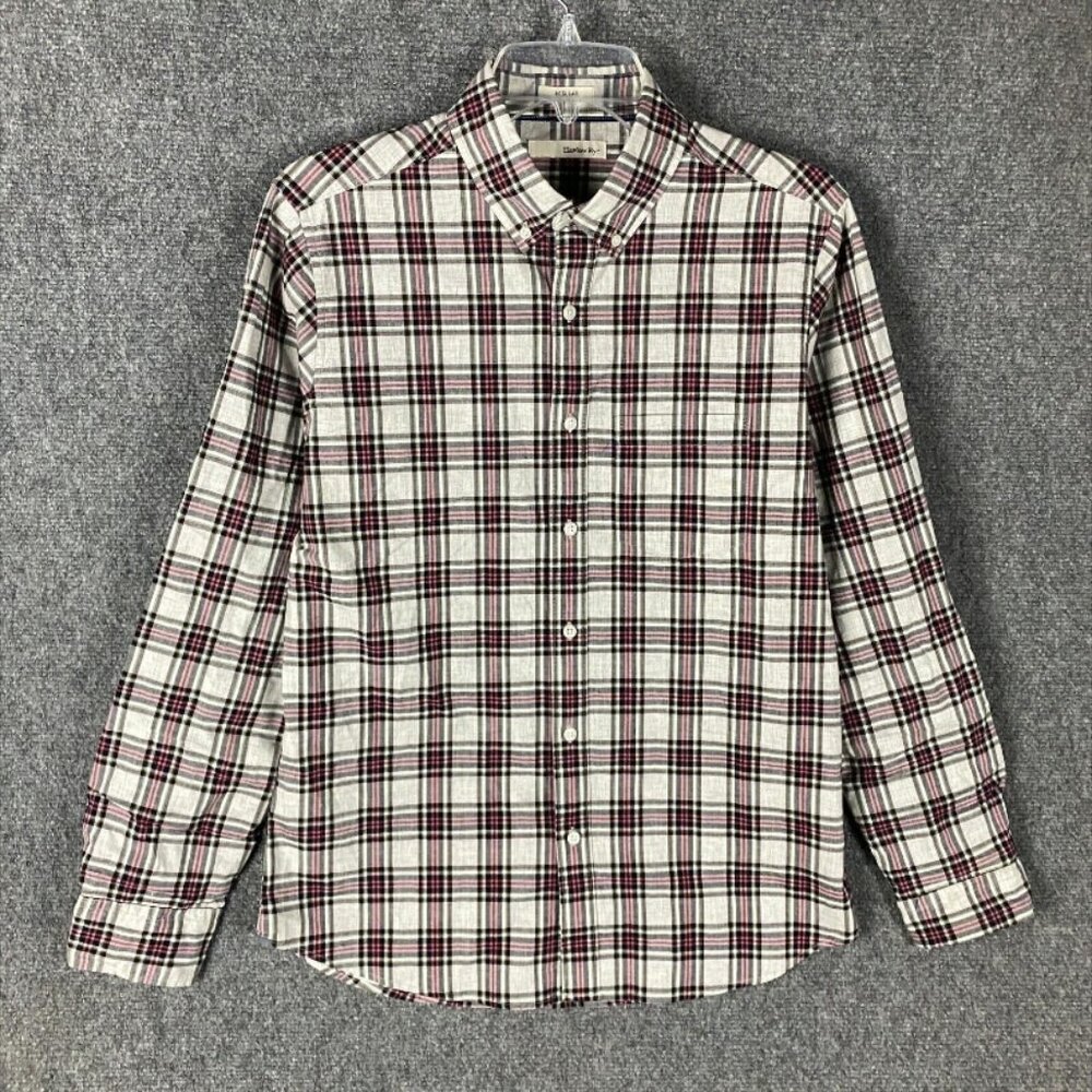 Hawker Rye Button Down Shirt Men's Small Regular Long Sleeve Plaid 100% Cotton